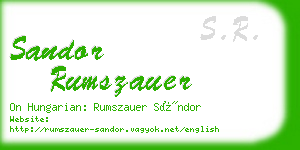 sandor rumszauer business card